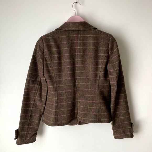 J. Crew Brown Plaid Wool Jacket Size Small - Picture 2 of 5